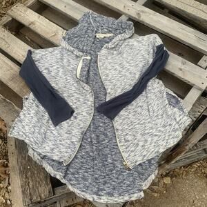 White Crow Oversized gray sweater hoodie cardigan SMALL